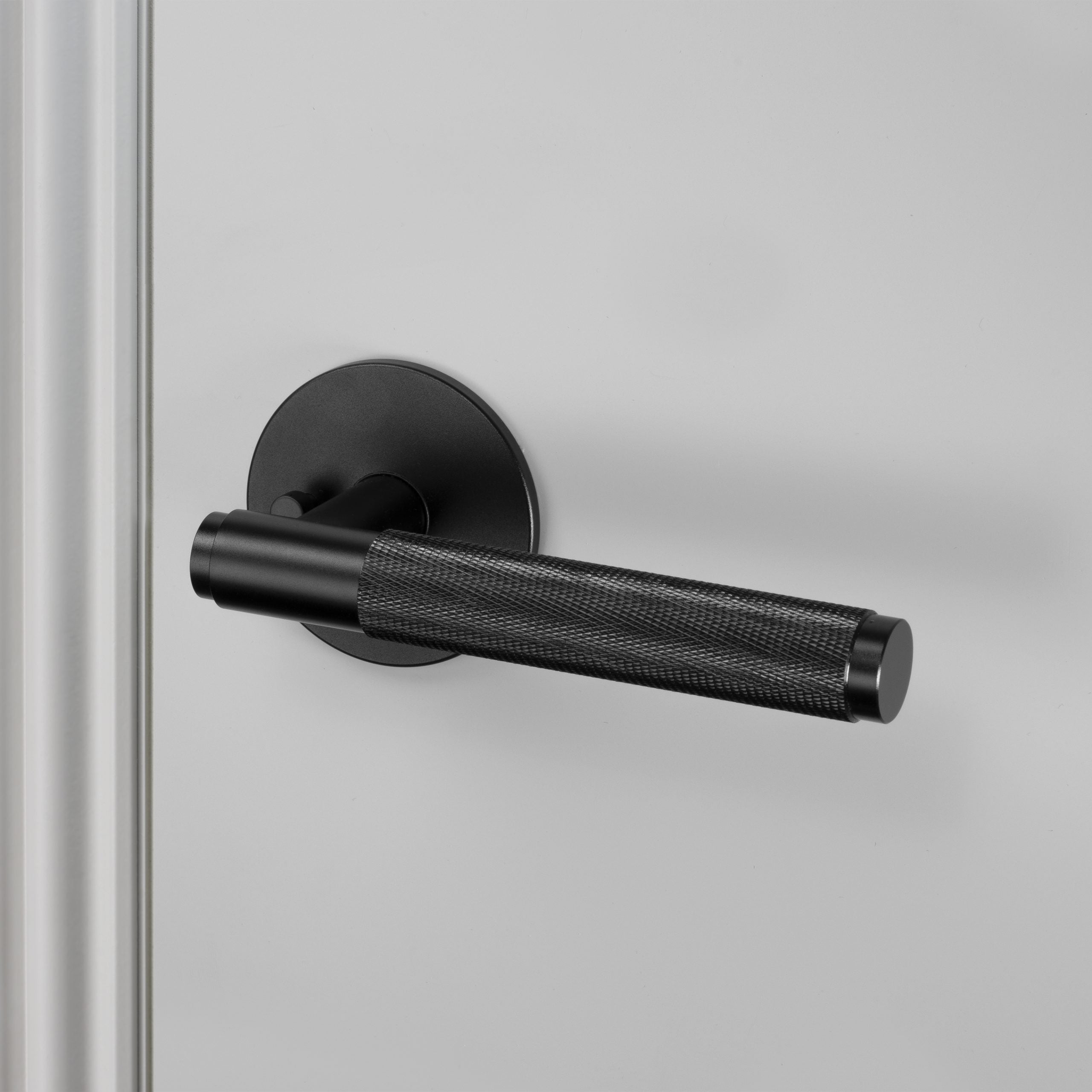 Buster + Punch Conventional Door Handle, Cross Design - FIXED TYPE Hardware Buster + Punch Black  