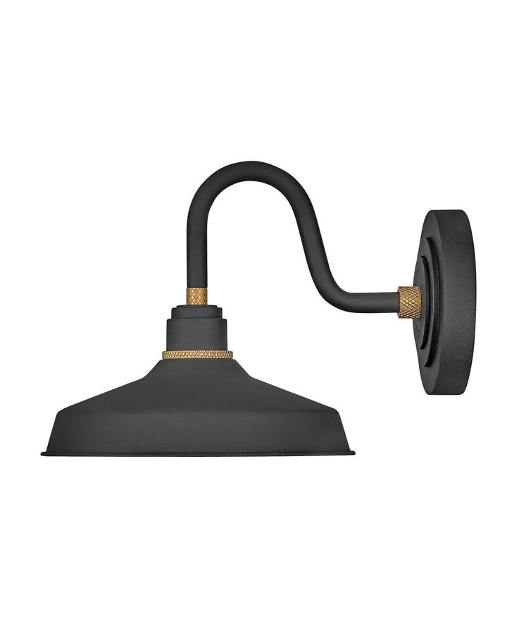 OUTDOOR FOUNDRY CLASSIC Gooseneck Barn Light Outdoor Wall Lights Hinkley Textured Black 13.25x9.5x9.25