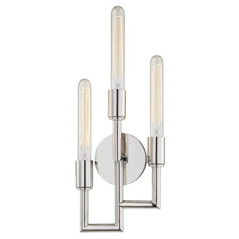ANGLER - 3 LIGHT WALL SCONCE Wall Light Fixtures Hudson Valley Polished Nickel  