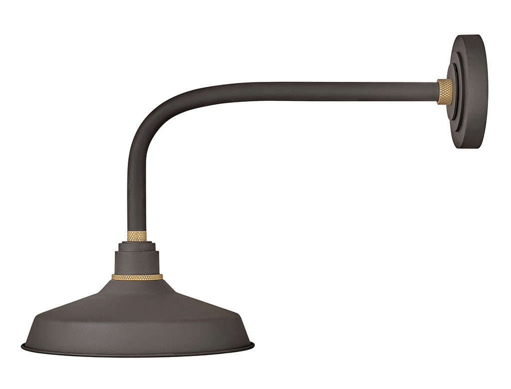 OUTDOOR FOUNDRY CLASSIC Straight Arm Barn Light Outdoor Wall Lights Hinkley Museum Bronze 23.75x12.0x16.0