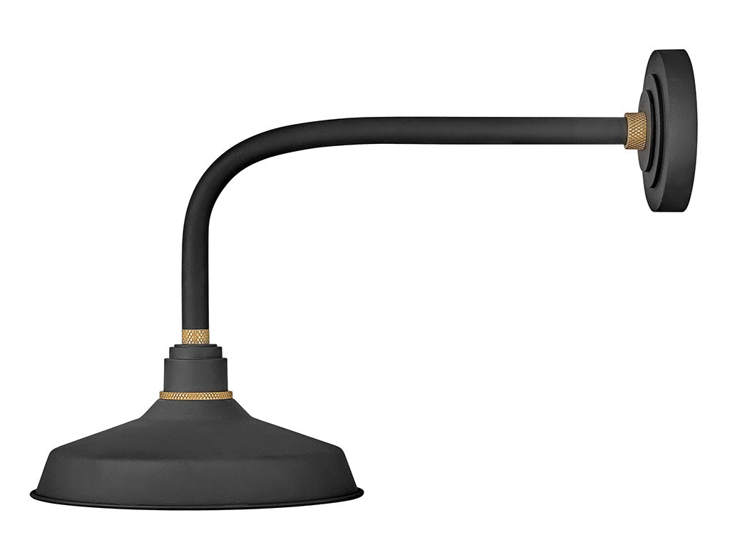 OUTDOOR FOUNDRY CLASSIC Straight Arm Barn Light Outdoor Wall Lights Hinkley Textured Black 23.75x12.0x16.0