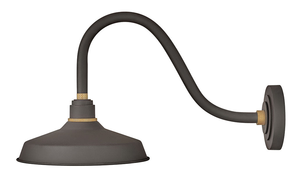 OUTDOOR FOUNDRY CLASSIC Gooseneck Barn Light Outdoor Wall Lights Hinkley Museum Bronze 24.0x12.0x13.75