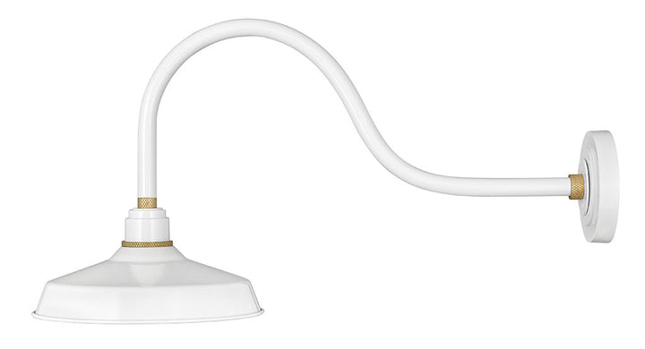 OUTDOOR FOUNDRY CLASSIC Gooseneck Barn Light Outdoor Wall Lights Hinkley Gloss White 30.5x12.0x15.5