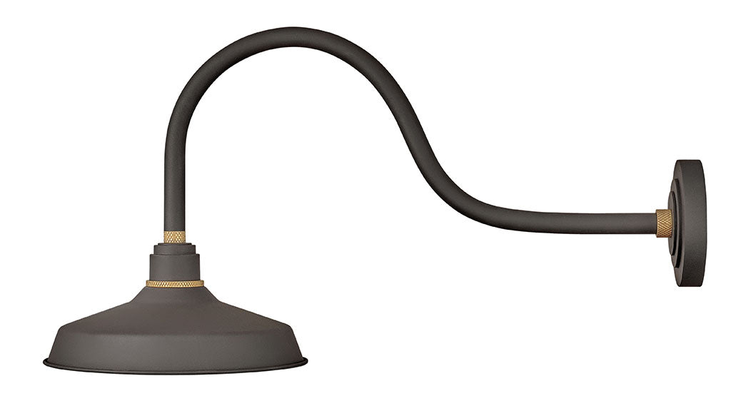 OUTDOOR FOUNDRY CLASSIC Gooseneck Barn Light Outdoor Wall Lights Hinkley Museum Bronze 30.5x12.0x15.5