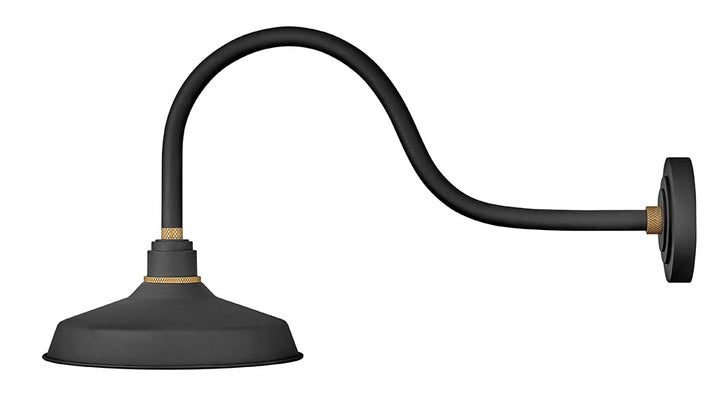 OUTDOOR FOUNDRY CLASSIC Gooseneck Barn Light Outdoor Wall Lights Hinkley Textured Black 30.5x12.0x15.5