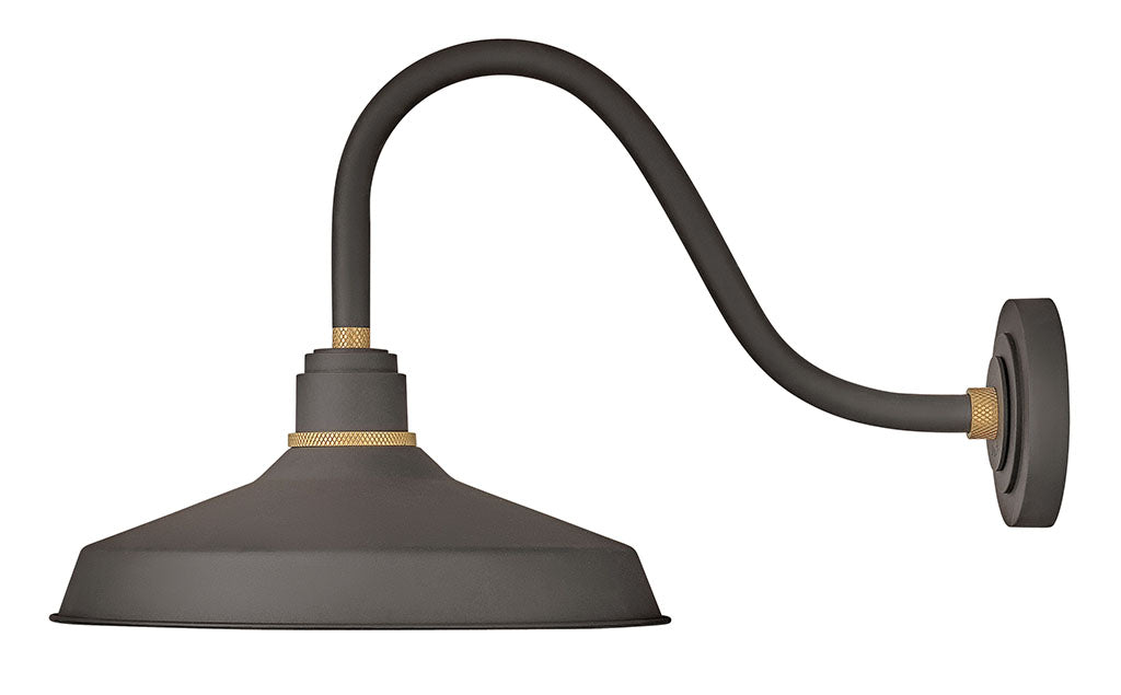 OUTDOOR FOUNDRY CLASSIC Gooseneck Barn Light Outdoor Wall Lights Hinkley Museum Bronze 26.0x16.0x15.25