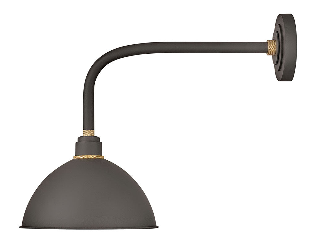 OUTDOOR FOUNDRY DOME Straight Arm Barn Light Outdoor l Wall Hinkley Museum Bronze 23.75x12.0x18.5 