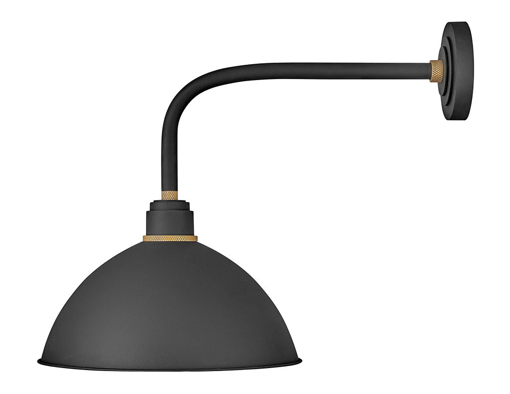 OUTDOOR FOUNDRY DOME Straight Arm Barn Light Outdoor l Wall Hinkley Textured Black 25.75x16.0x20.5 