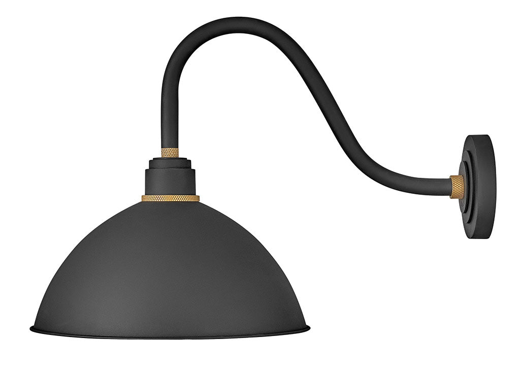 OUTDOOR FOUNDRY DOME Gooseneck Barn Light Outdoor l Wall Hinkley Textured Black 26.0x16.0x18.0 
