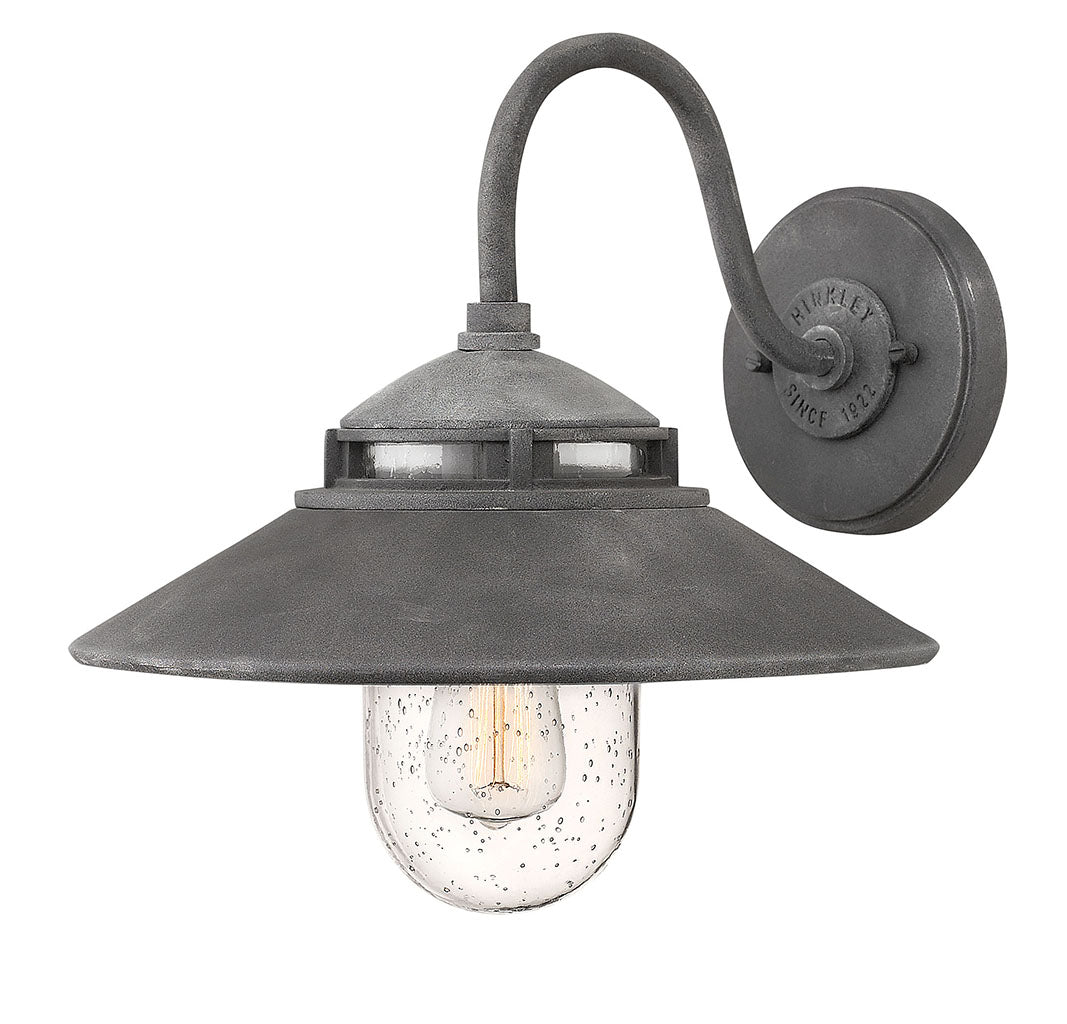 OUTDOOR ATWELL Wall Mount Lantern Outdoor Wall Lights Hinkley Aged Zinc 13.0x11.5x11.75 