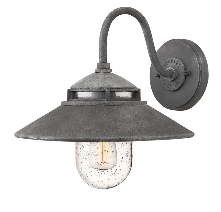 OUTDOOR ATWELL Wall Mount Lantern Outdoor Wall Lights Hinkley Aged Zinc 13.0x11.5x11.75