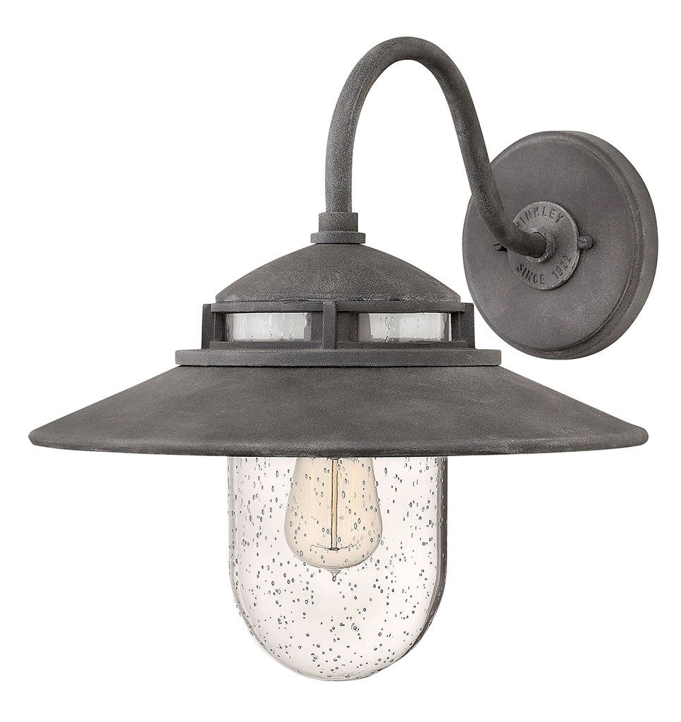 OUTDOOR ATWELL Wall Mount Lantern Outdoor Wall Lights Hinkley Aged Zinc 16.0x14.5x15.25