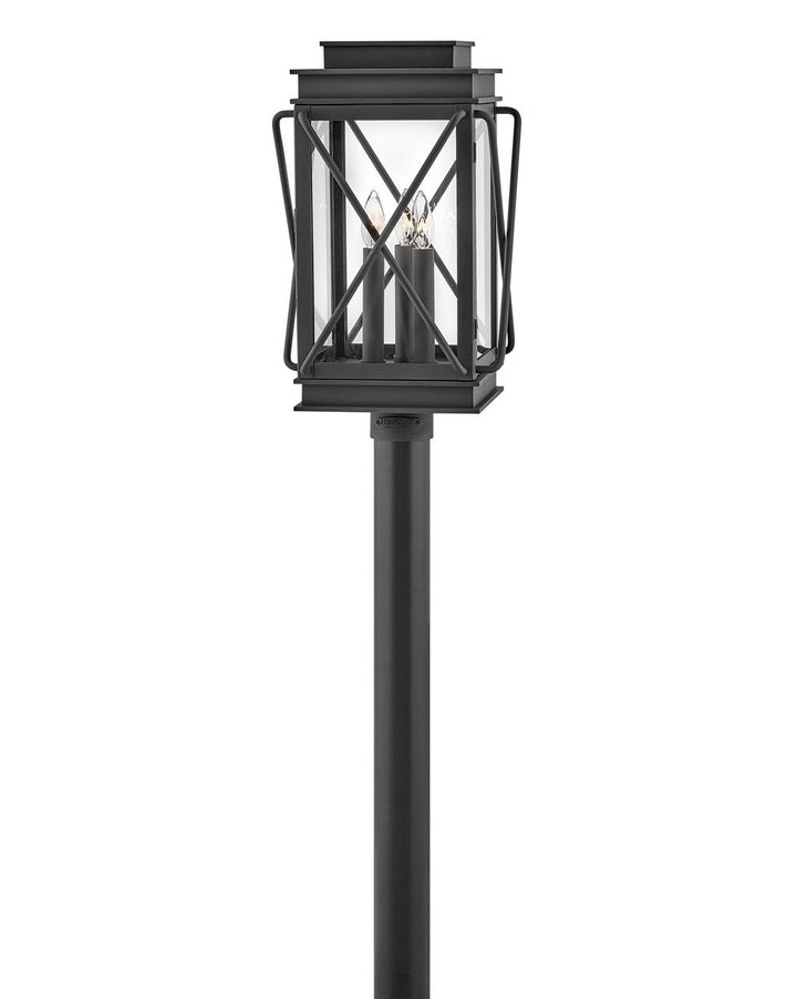 OUTDOOR MONTECITO Post Top or Pier Mount Lantern Pier & Post Mount Lights Hinkley Museum Black 11.75x11.75x20.5 