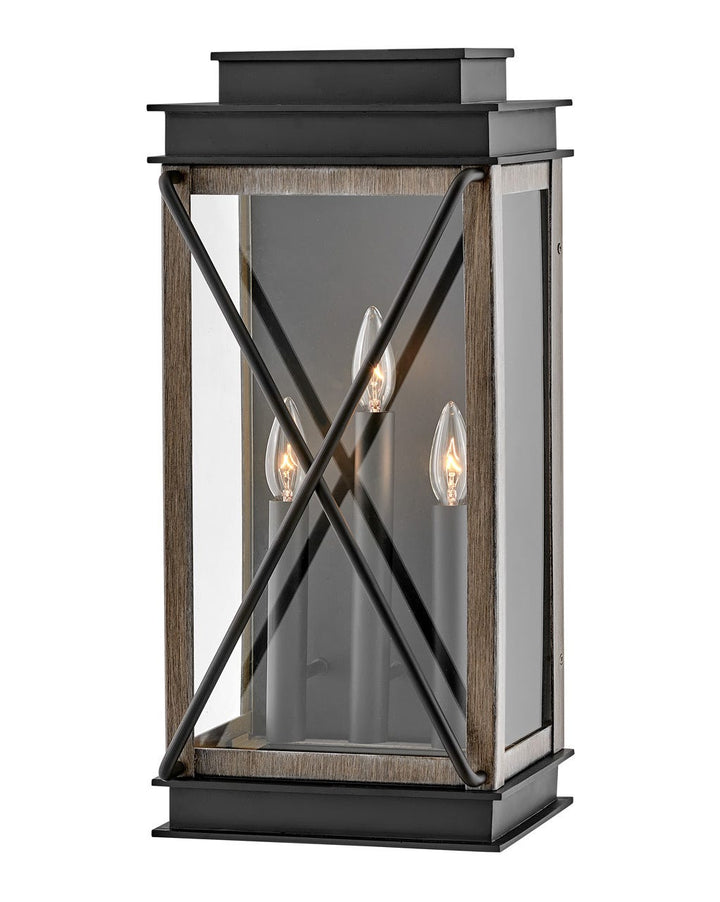 OUTDOOR MONTECITO Wall Mount Lantern Outdoor Wall Lights Hinkley Black 8.75x10.0x22.0 