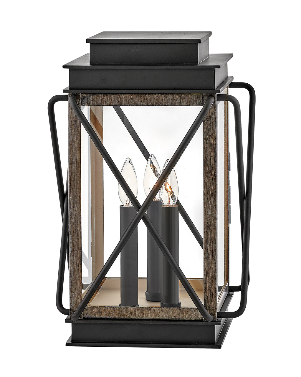 OUTDOOR MONTECITO Pier Mount Lantern Outdoor Wall Lights Hinkley Black 11.75x11.75x18.5 