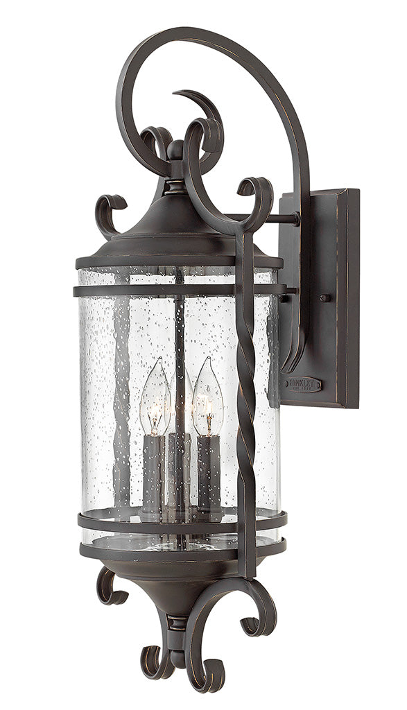 OUTDOOR CASA Wall Mount Lantern Outdoor Wall Lights Hinkley Olde Black with Clear Seedy glass 11.25x12.0x26.0