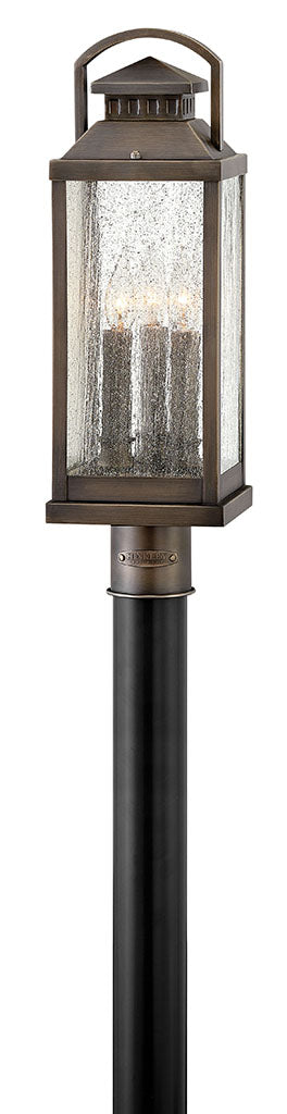 OUTDOOR REVERE Pier Mount Lantern Outdoor Wall Lights Hinkley Blackened Brass 7.0x7.0x22.25 