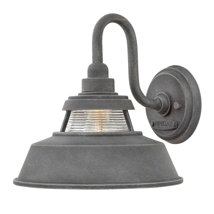 TROYER-Medium Wall Mount Lantern Outdoor Wall Lights Hinkley Aged Zinc  