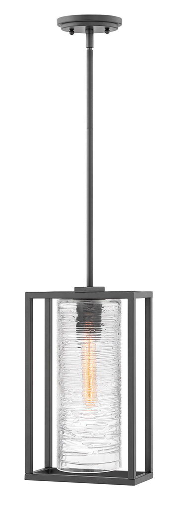 OUTDOOR PAX Hanging Lantern Outdoor Hanging Lights Hinkley Satin Black 5.0x9.0x15.25 