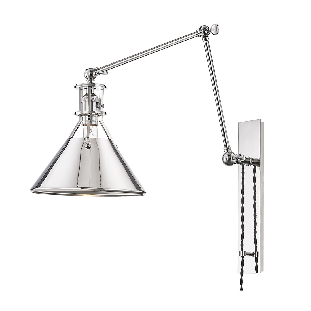 Metal No.2 - 1 LIGHT SWING ARM WALL SCONCE Wall Sconces Hudson Valley Lighting Polished Nickel  