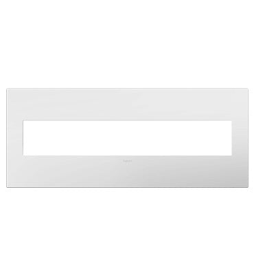 Adorne Gloss White-on-White Wall Plate Lighting Controls Legrand Gloss White 6-Gang 