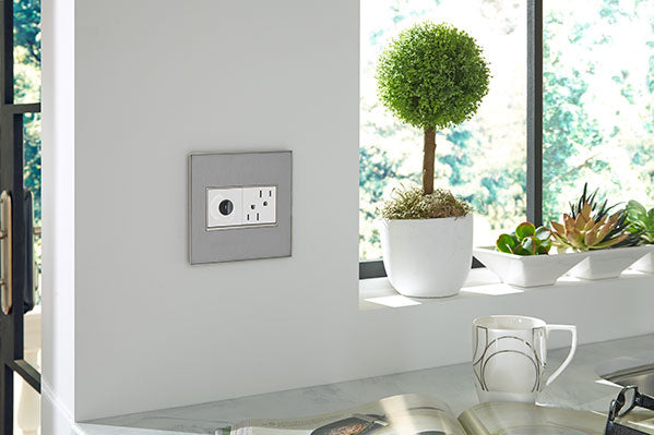 Adorne Brushed Stainless Wall Plate