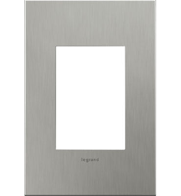 Adorne Brushed Stainless Steel Wall Plate Wall Plates Legrand Brushed Stainless Steel 1-Gang + 