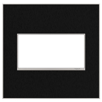 Adorne Black Stainless Wall Plate Lighting Controls Legrand Black Stainless 2-Gang 