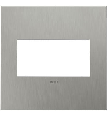 Adorne Brushed Stainless Steel Wall Plate Wall Plates Legrand Brushed Stainless Steel 2-Gang 