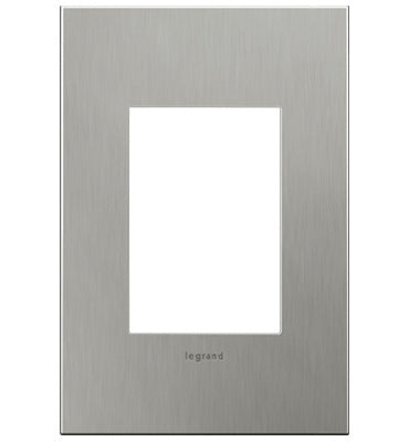 Adorne Brushed Stainless Wall Plate Wall Plates Legrand Brushed Stainless 1-Gang + 