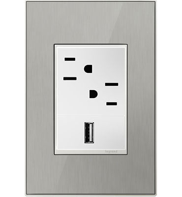 Adorne Brushed Stainless Wall Plate