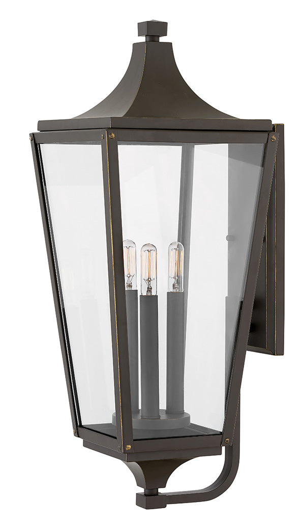 OUTDOOR JAYMES Wall Mount Lantern Outdoor Wall Lights Hinkley Oil Rubbed Bronze 11.0x9.25x24.0 