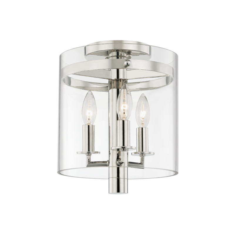 Hudson Valley 3 LIGHT FLUSH MOUNT 1303 Ceiling Semi Flush Mounts Hudson Valley Lighting Nickel  