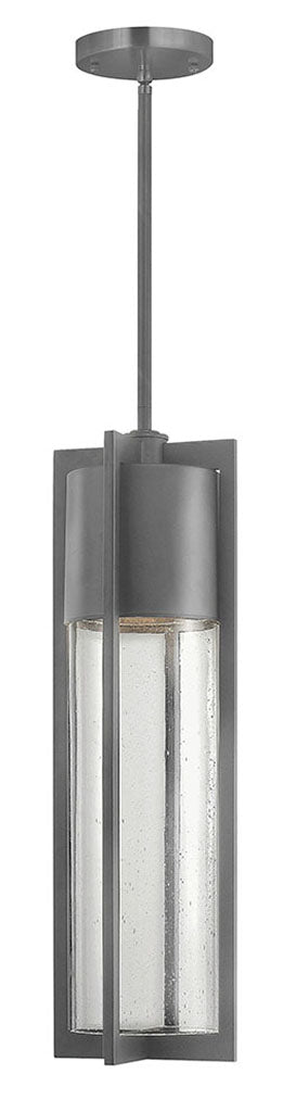 OUTDOOR SHELTER Hanging Lantern Outdoor Light Fixture l Hanging Hinkley Hematite 6.25x6.25x21.75 