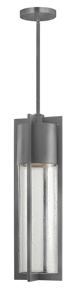 OUTDOOR SHELTER Hanging Lantern Outdoor Hanging Lights Hinkley Hematite 6.25x6.25x21.75 