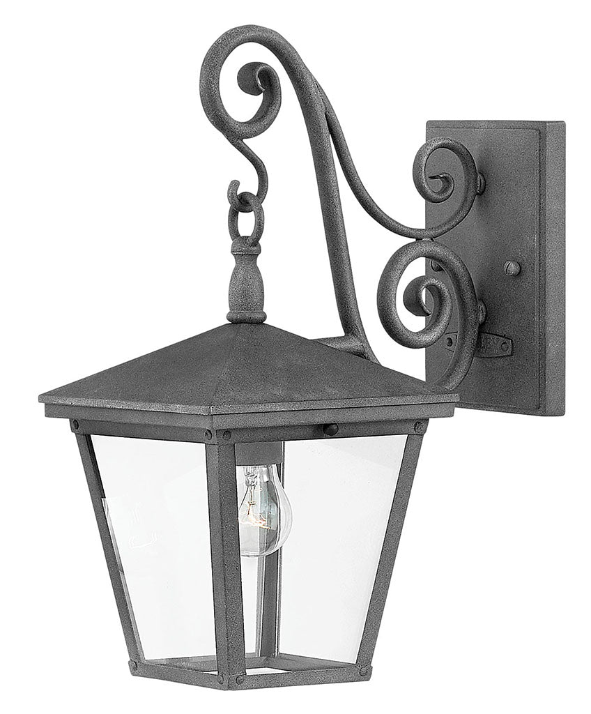 OUTDOOR TRELLIS Wall Mount Lantern Outdoor Wall Lights Hinkley Aged Zinc 11.25x7.0x15.25 