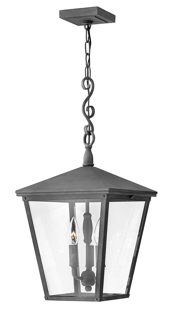 OUTDOOR TRELLIS Hanging Lantern Outdoor Light Fixture l Hanging Hinkley Aged Zinc 11.0x11.0x23.25 