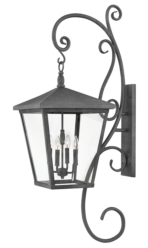 OUTDOOR TRELLIS Wall Mount Lantern with Scroll Outdoor Wall Lights Hinkley Aged Zinc 24.0x16.0x52.0