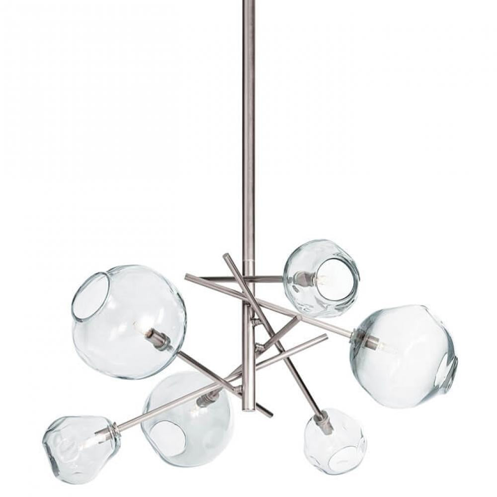 Regina Andrew  Molten Chandelier With Clear Glass Chandeliers Regina Andrew Polished Nickel  