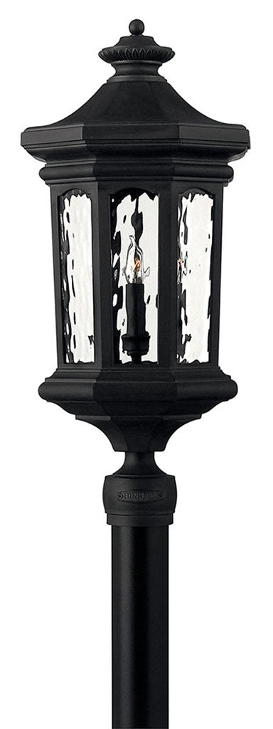 OUTDOOR RALEY Post Top or Pier Mount Lantern Pier & Post Mount Lights Hinkley Museum Black 11.75x11.75x26.25