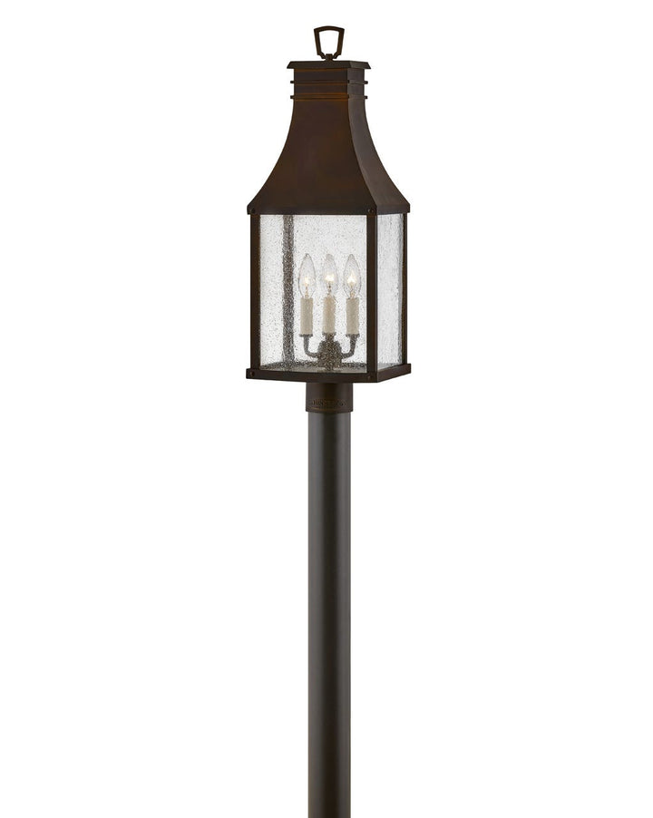 OUTDOOR BEACON HILL Post Top or Pier Mount Lantern Pier & Post Mount Lights Hinkley Blackened Copper 7.75x9.0x26.25 