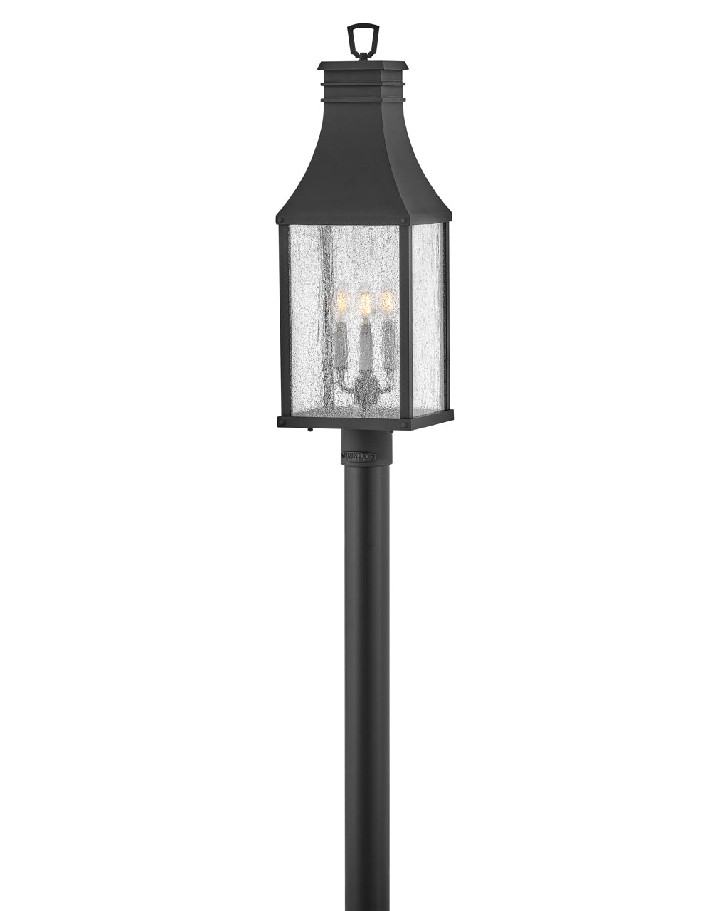 OUTDOOR BEACON HILL Post Top or Pier Mount Lantern Outdoor Light Fixture Hinkley Museum Black 7.75x9.0x26.25 
