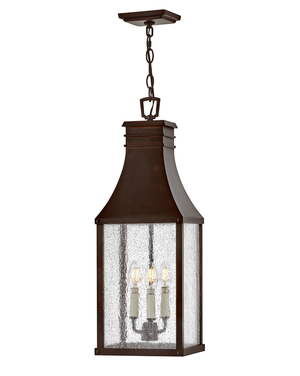 OUTDOOR BEACON HILL Hanging Lantern Outdoor Light Fixture l Hanging Hinkley Blackened Copper 8.0x9.0x25.5 