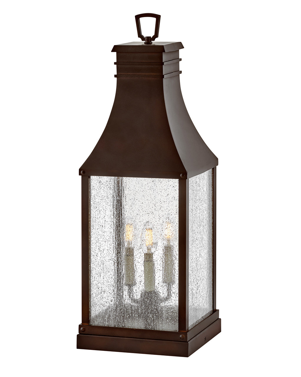 OUTDOOR BEACON HILL Pier Mount Lantern Outdoor Wall Lights Hinkley Blackened Copper 8.25x9.5x26.75 