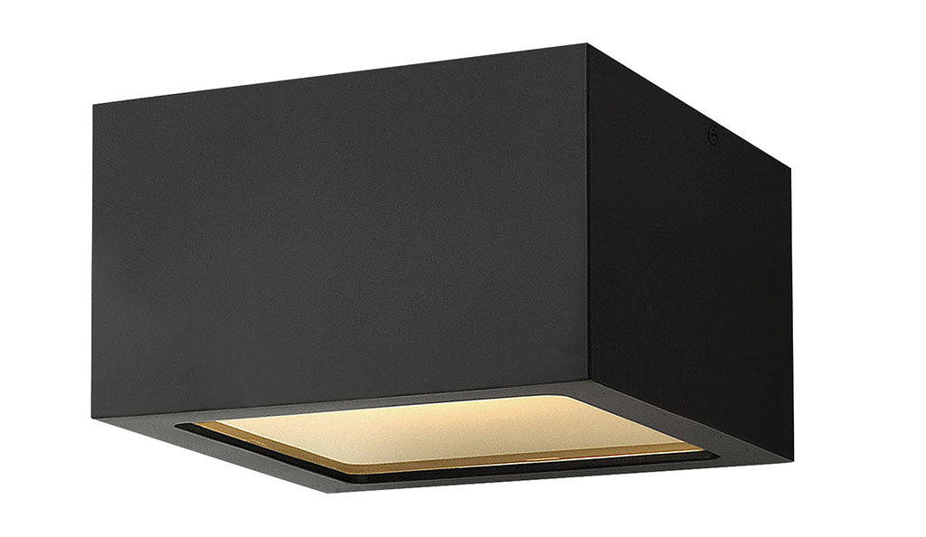 OUTDOOR KUBE Flush Mount Outdoor Wall Lights Hinkley Satin Black 6.0x6.0x3.5