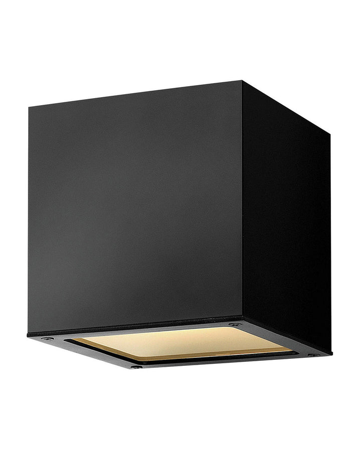 OUTDOOR KUBE Down Light Wall Mount Lantern Outdoor Wall Lights Hinkley Satin Black 6.75x6.0x6.0