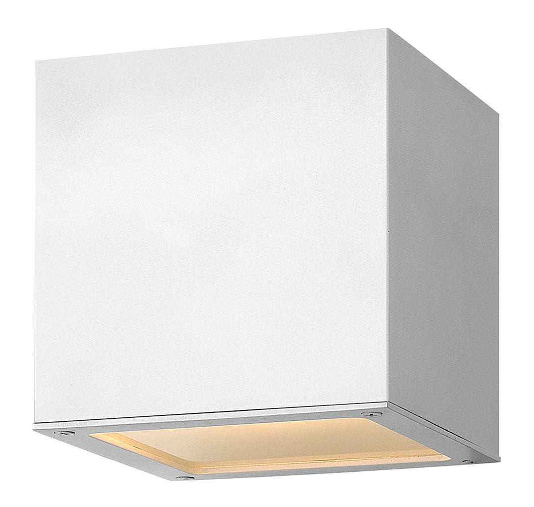 OUTDOOR KUBE Up/Down Light Wall Mount Lantern Outdoor l Wall Hinkley Satin White 6.75x6.0x6.0 
