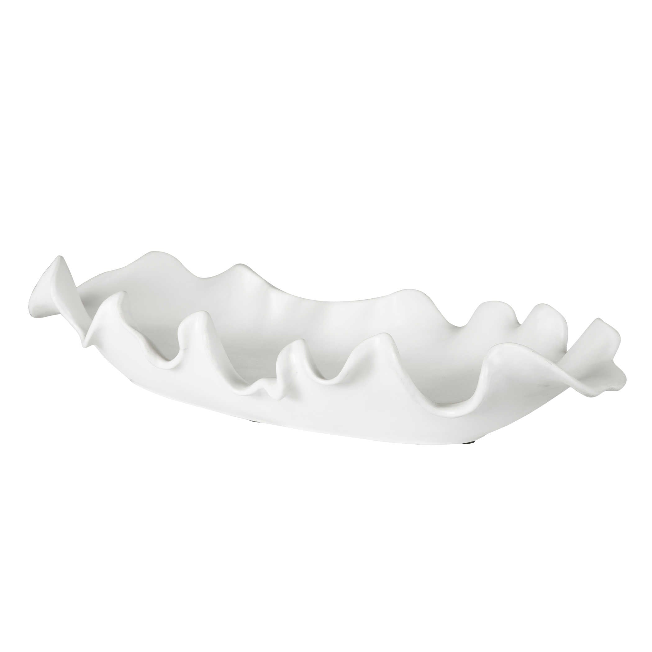 Uttermost Ruffled Feathers Modern White Bowl Décor/Home Accent Uttermost EARTHENWARE  
