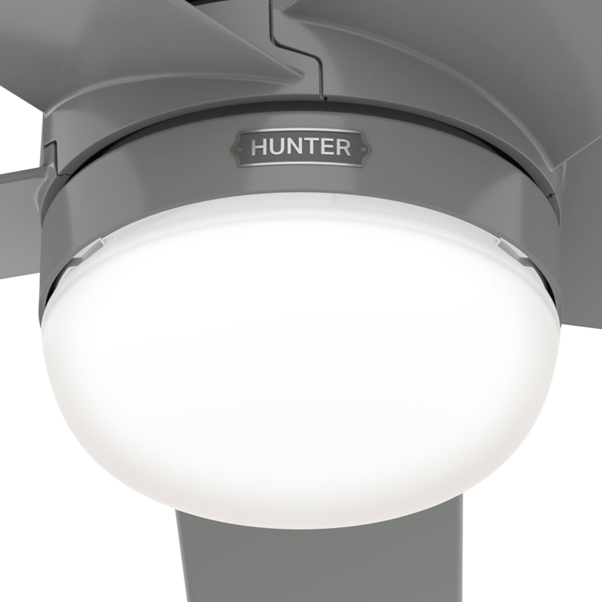 Hunter 52 inch Anorak Indoor / Outdoor Ceiling Fan with LED Light Kit and Wall Control Ceiling Fan Hunter Quartz Grey Quartz Grey / Quartz Grey Painted Cased White