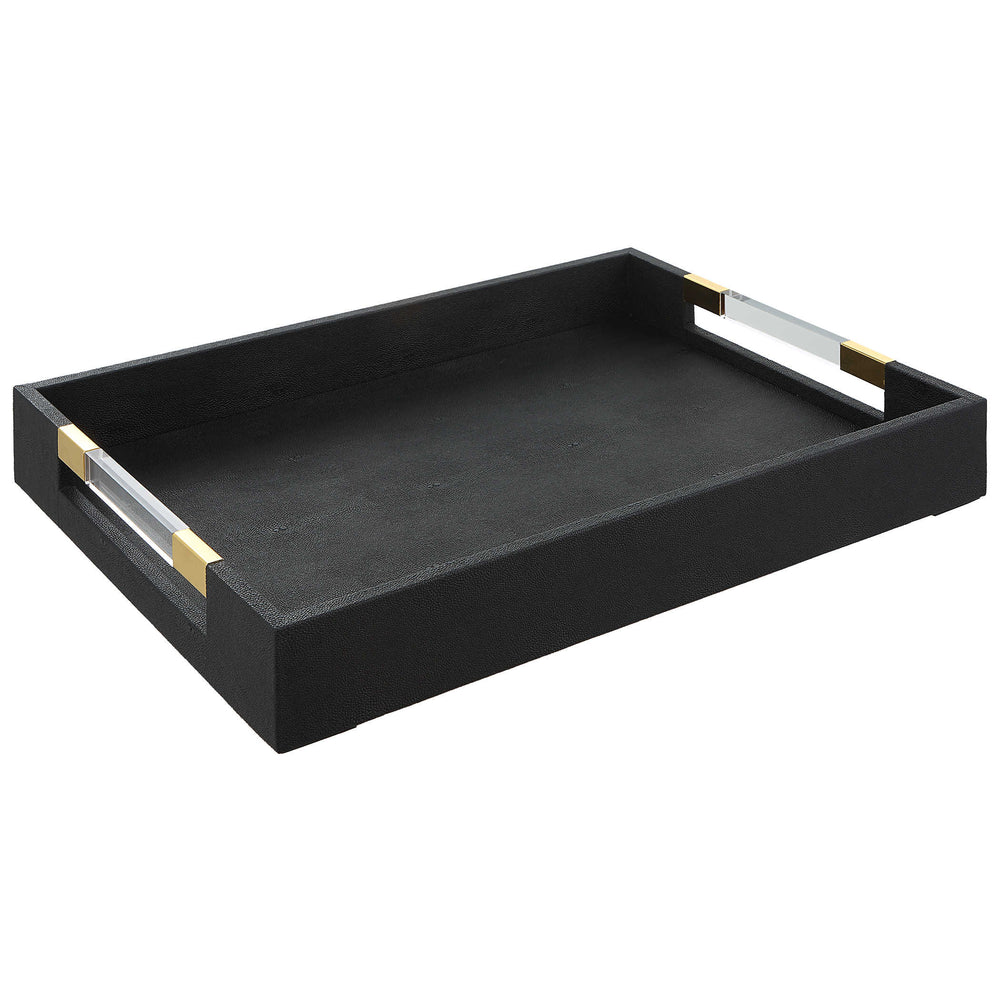 Uttermost Wessex Black Shagreen Tray Trays Uttermost MDF,SHARGREEN PU AND HARDWARE  